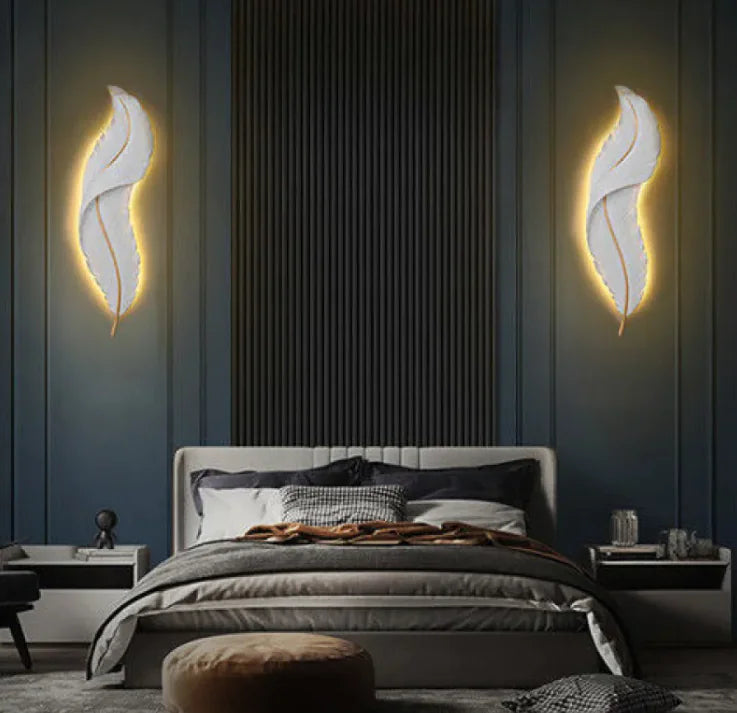 Modern LED Feather Wall Lamp