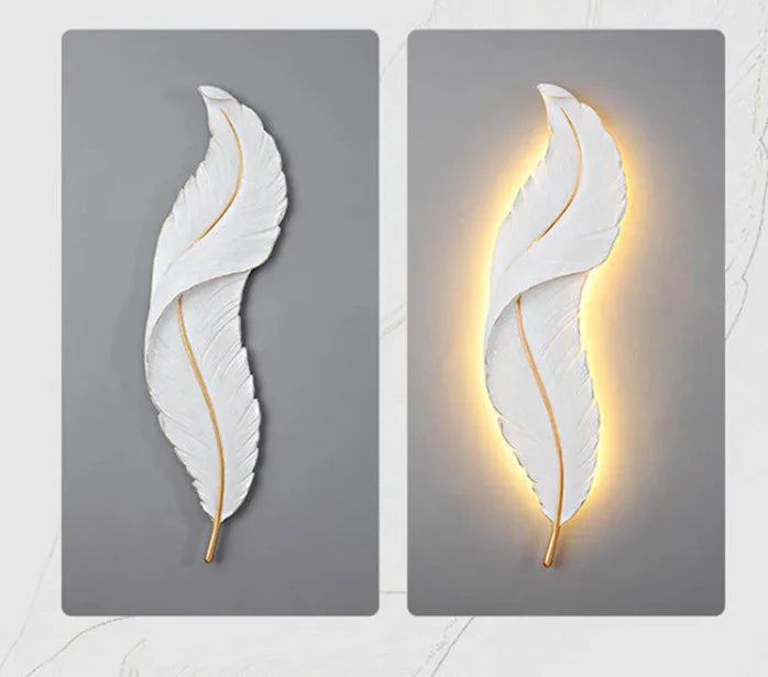 Modern LED Feather Wall Lamp