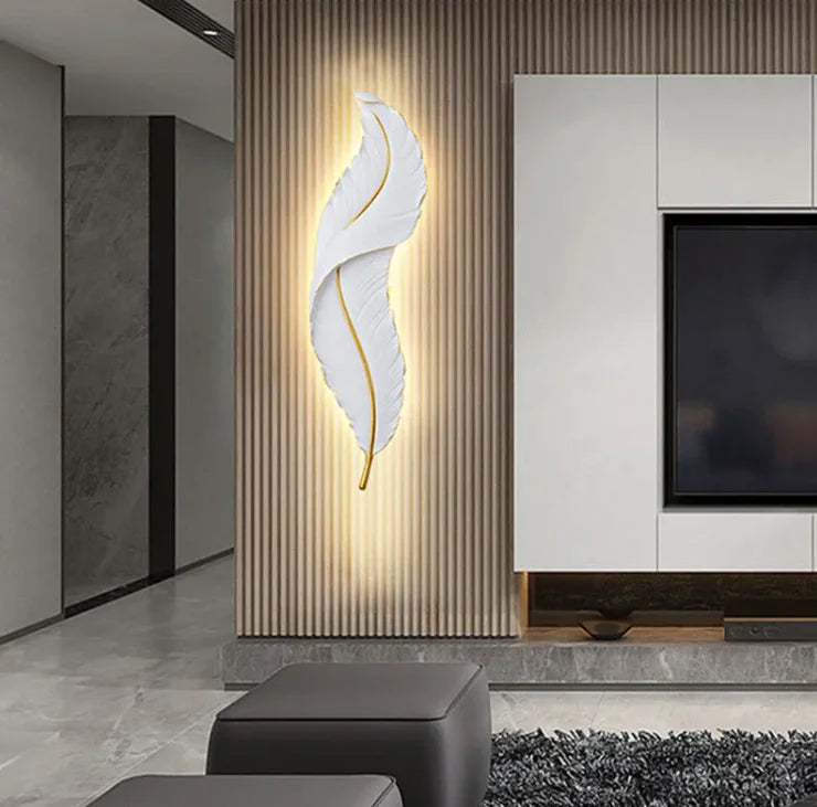 Modern LED Feather Wall Lamp